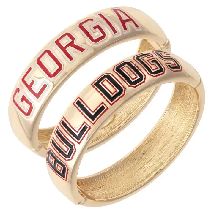 Georgia Bulldogs Polished Metal Hinge Bangle