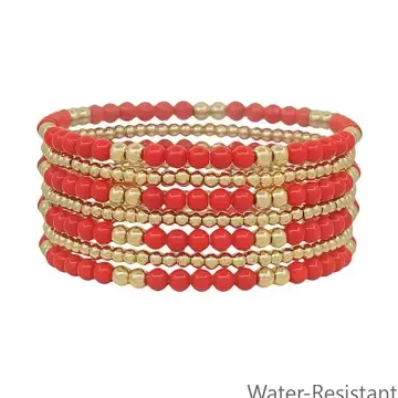 Beaded Set of 7 Stretch Bracelets