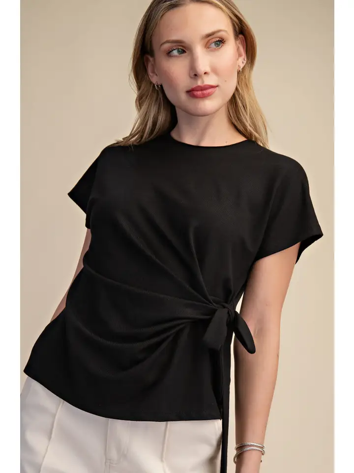 Knotted Tie Light Knit Top