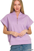 Zenana Scuba high neck half zip vest
