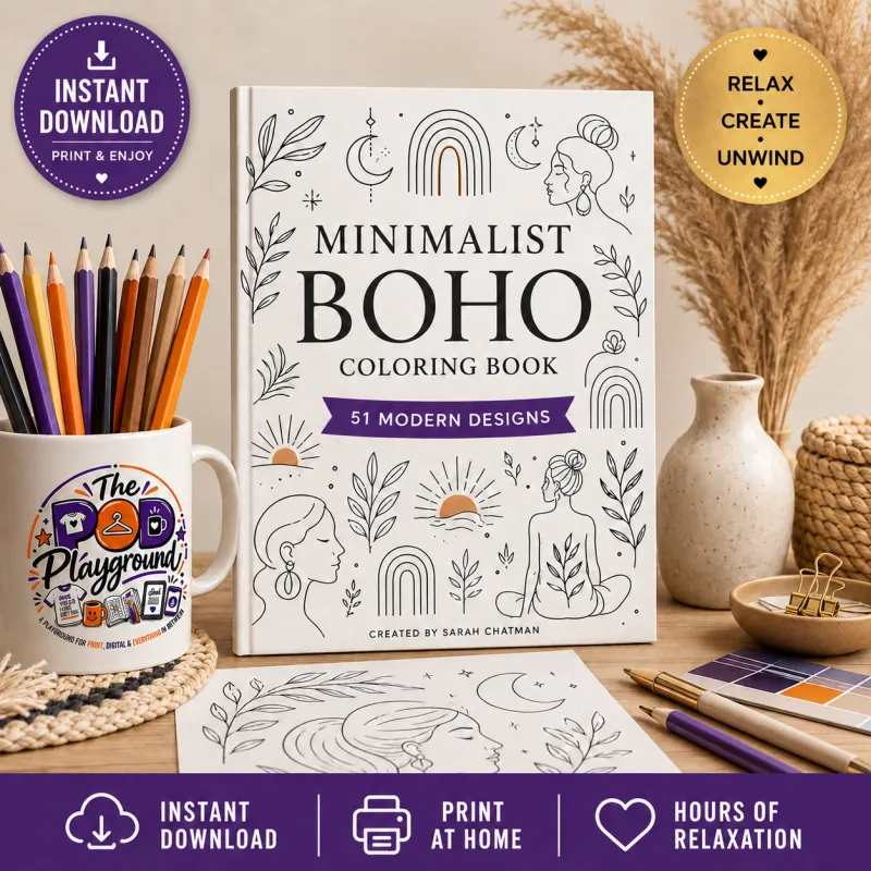 Minimalist Boho Coloring Book