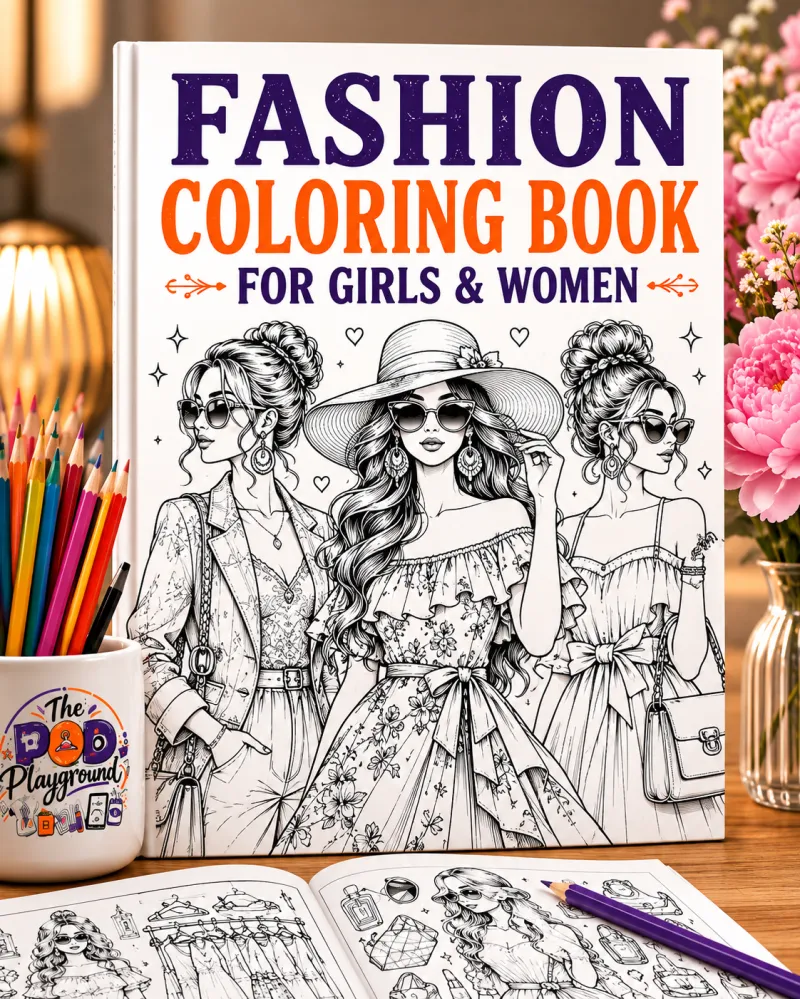 Fashion Coloring Book for Girls & Women