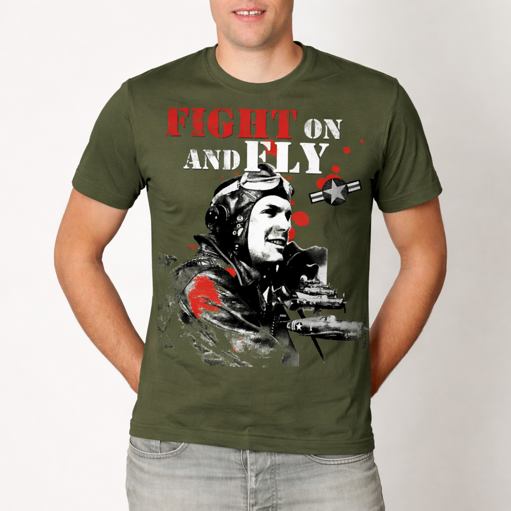 Fight On and Fly – Retro Pilot T-Shirt for Men