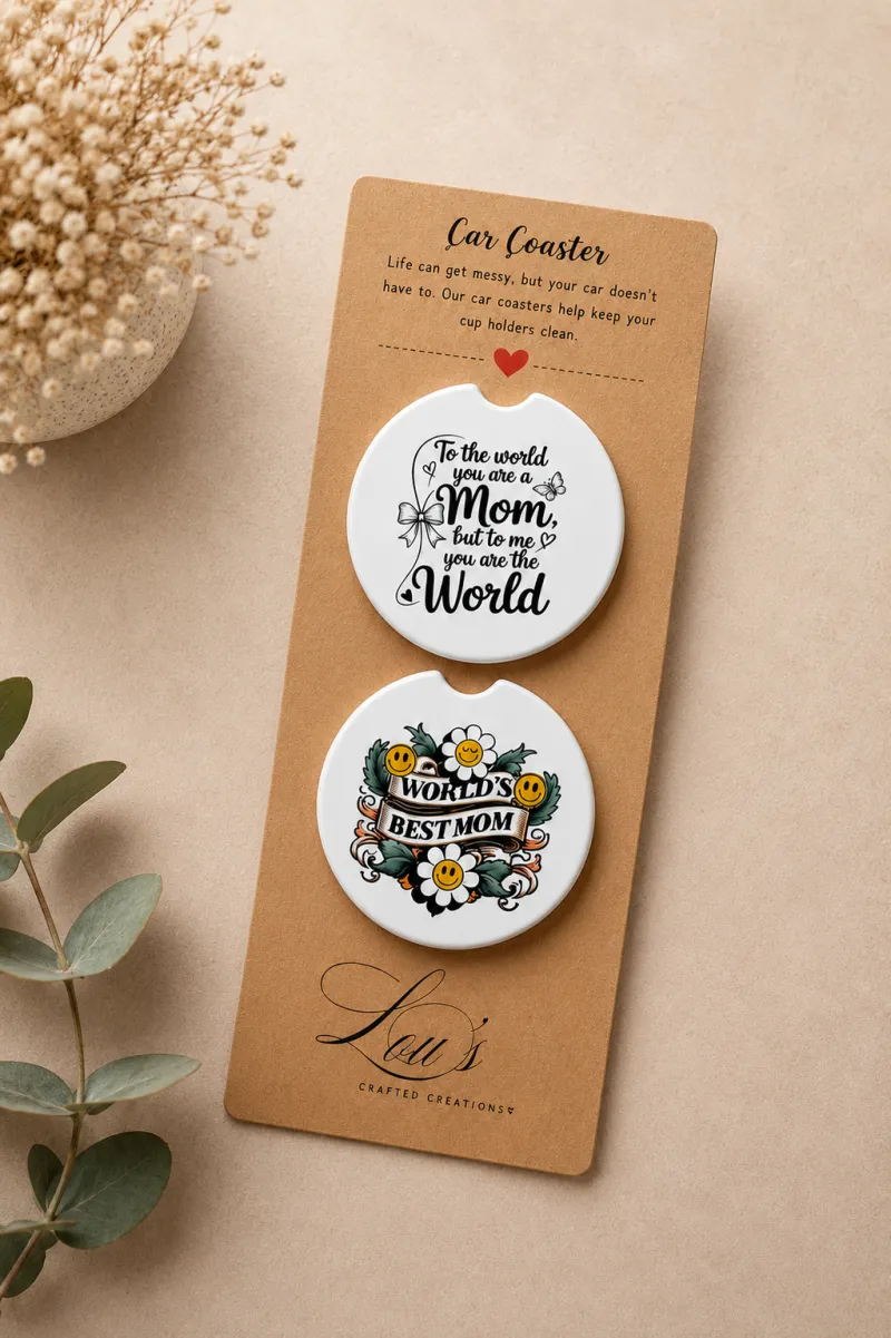 Best Mom In The World - Car Coaster Set