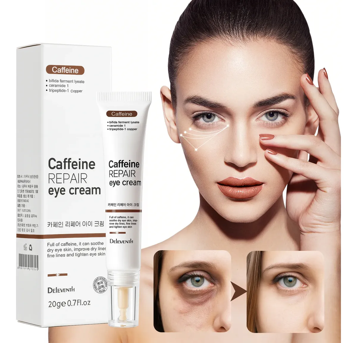 DELEVENTH CAFFEINE EYE CREAM 20G  - CONTORNO DE OJOS - SKINCARE COREANO