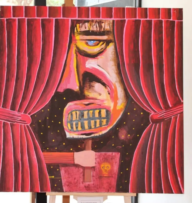 Guy behind the Drapes