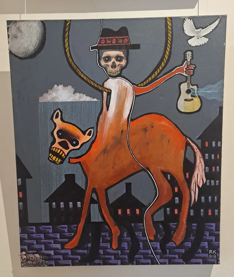Man on Horse with Guitar