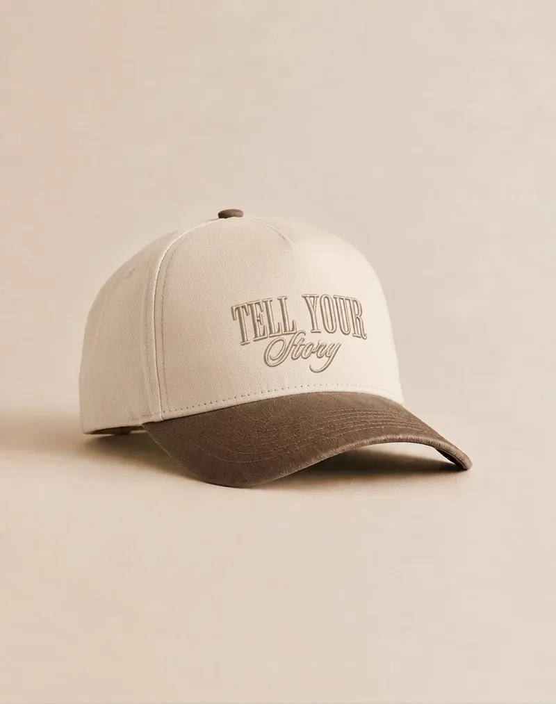 Tell Your Story Tan Trucker Hat