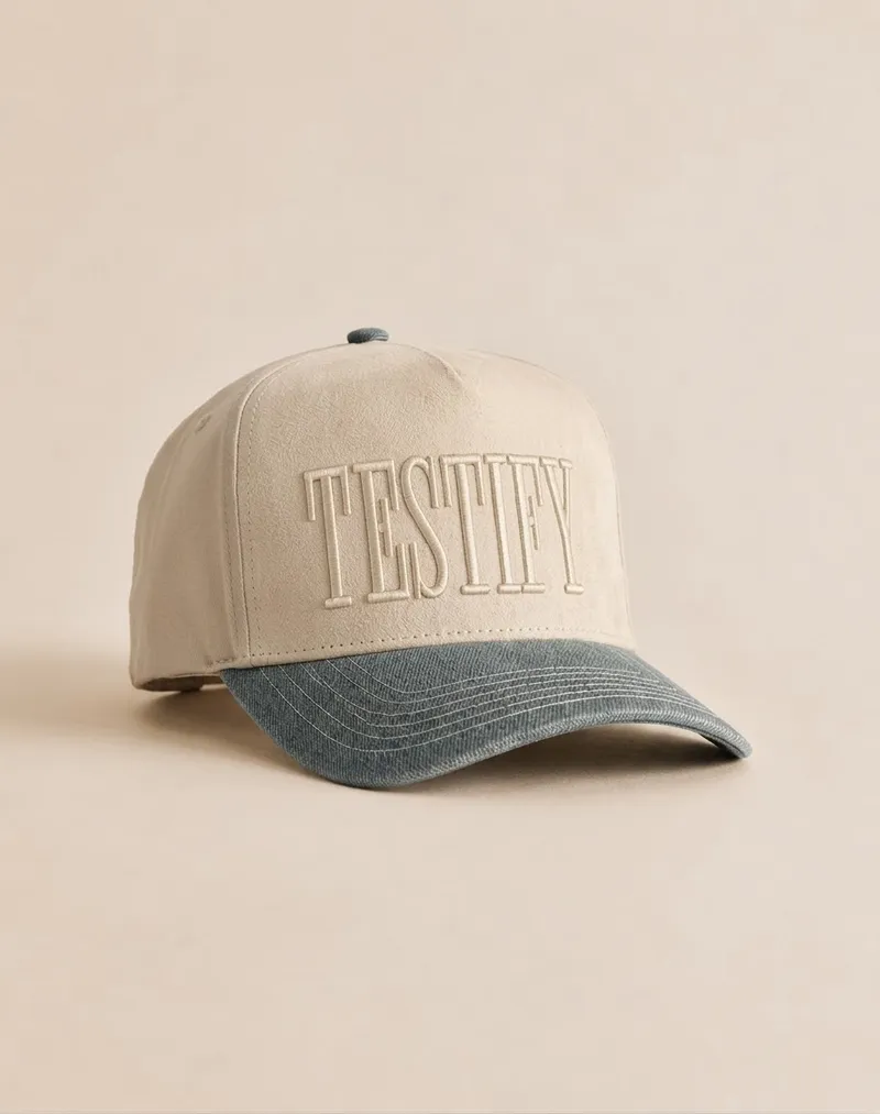 Testify Aqua/Cream Trucker Hat