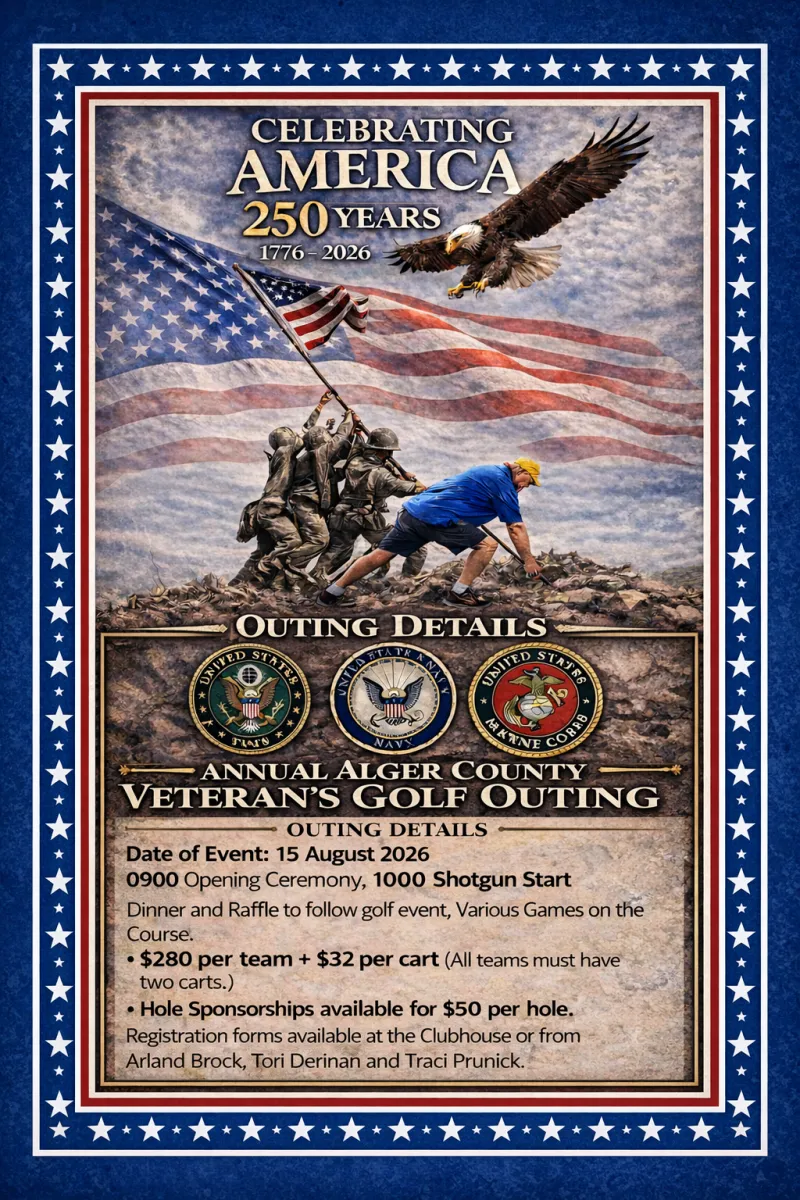 The origin of the BMT Vet Charity line at Pictured Rocks Golf Course