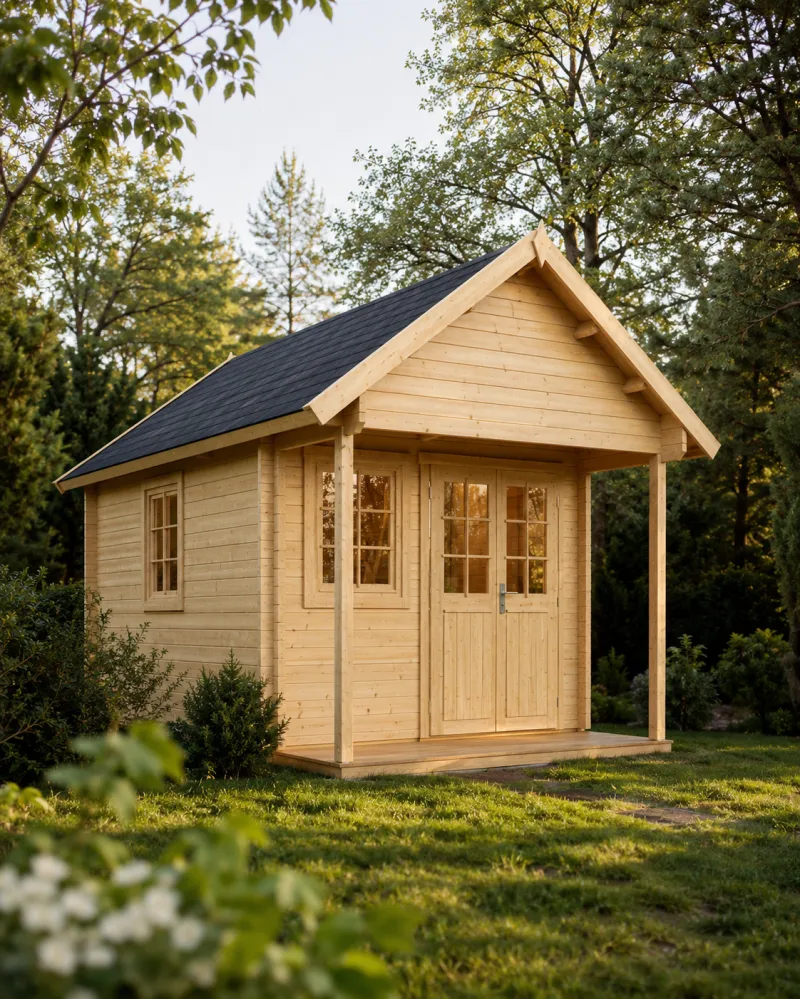 Casă de grădină BUNKIE 40 mm cu loft pentru dormit - STANDARD