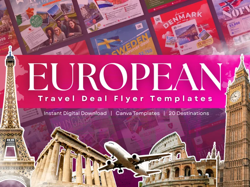 20 European Travel Deals Flyers