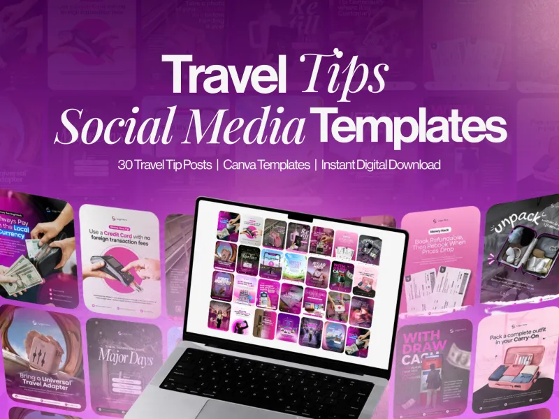 Travel Tips Social Media Templates