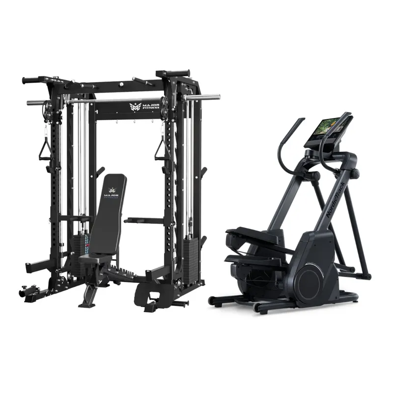 NordicTrack X16 Elliptical + Major Fitness B52 Pro Home Gym Bundle + FREE Bench