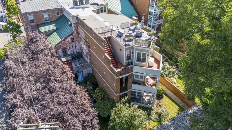 Aerial view of rooftops