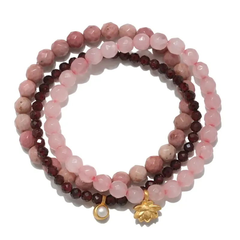 Satya Jewelry Manifest Love Gemstone Bracelet Trio