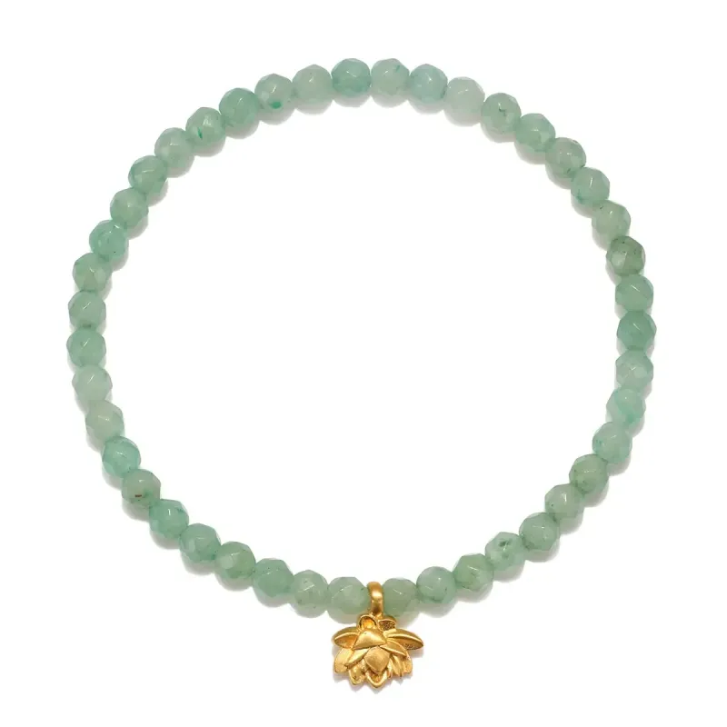 Satya Jewelry Lotus Green Aventurine Bracelet 
