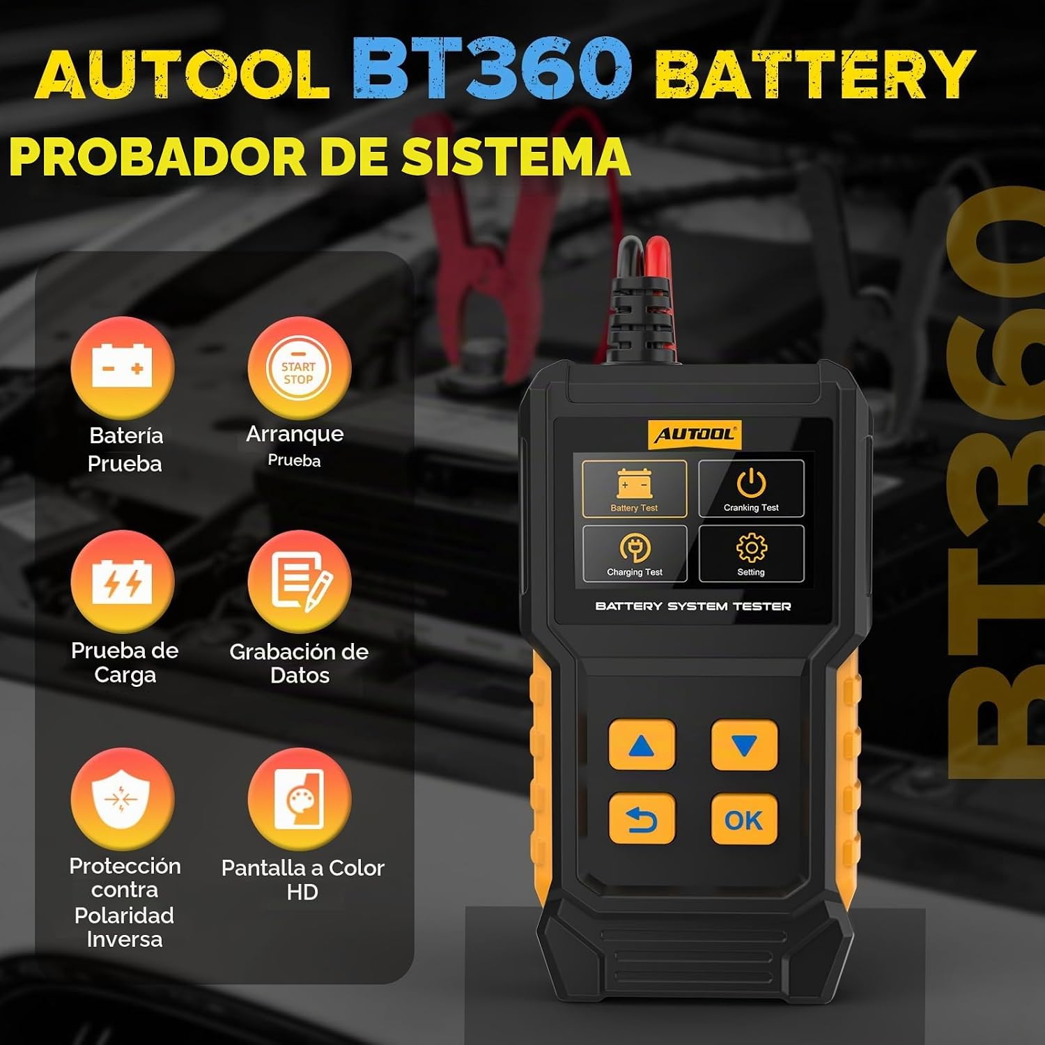 PROBADOR DE BATERÍAS 12/24 V SIN IMPRESORA