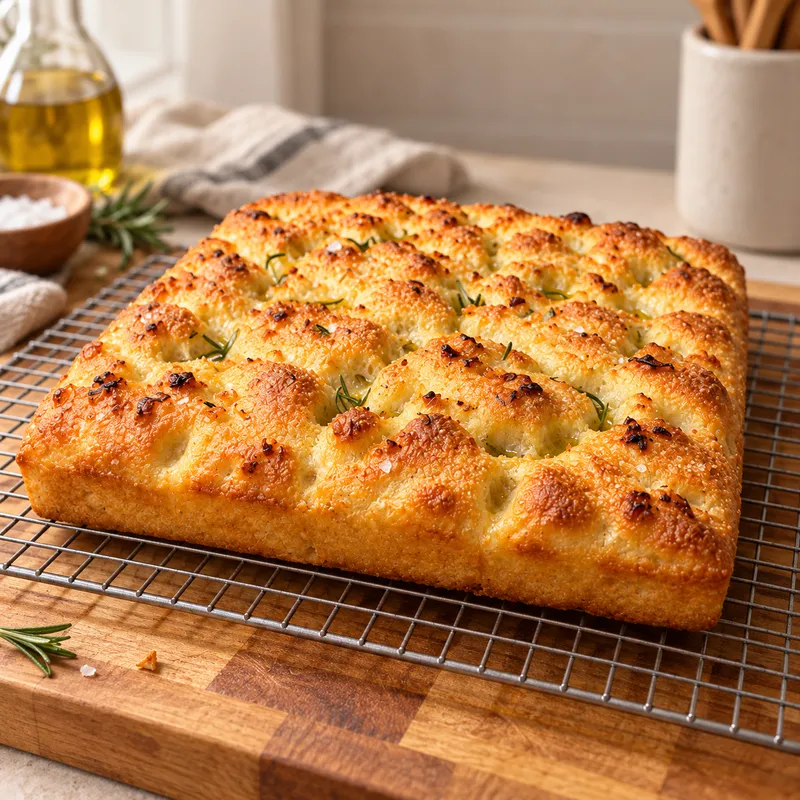Golden Focaccia — Rosemary & Garlic