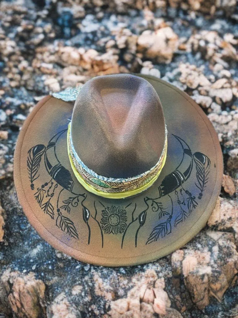 Hand Painted Wide Brim Hats