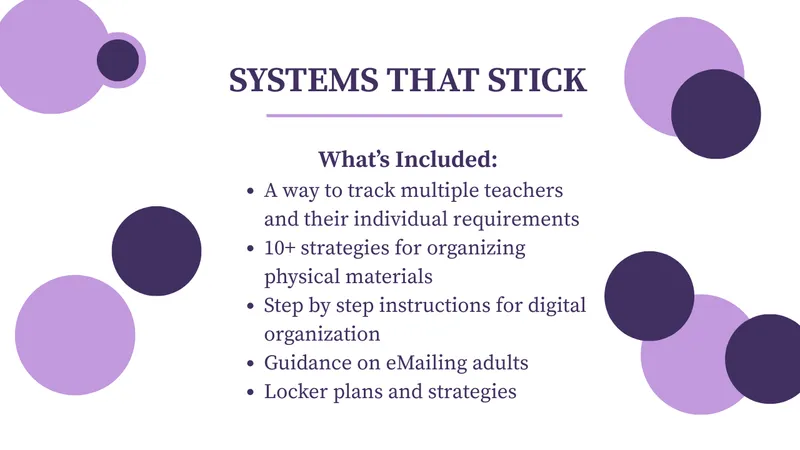 Mini Course: Systems That Stick, Middle School Organization