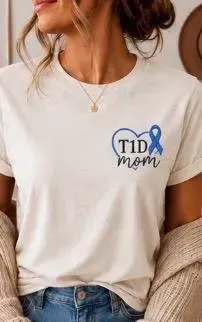 T1D mom Embroidered T-shirt Bella + Canvas Soft Cotton Blend Unisex T-shirt| Type 1 Diabetes Apparel | Cute T1D T-Shirt | 