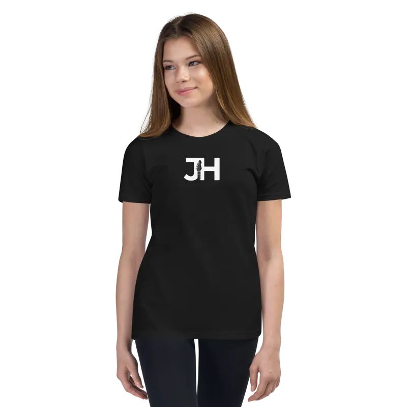 White JH Logo Youth Short Sleeve T-Shirt