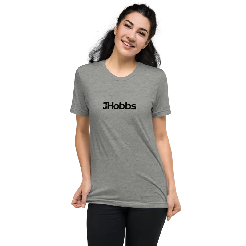 Black JHobbs Logo Adult Tri-Blend Short sleeve t-shirt