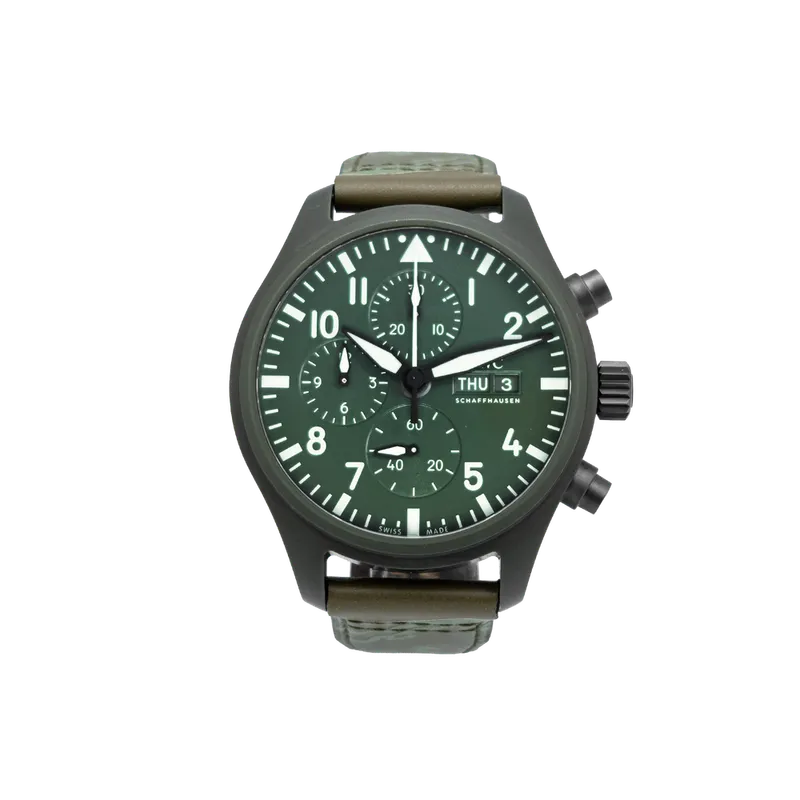 IWC IW389106 44.5mm Pilot's Watch Chronograph TOP GUN Edition Woodland Green Ceramic - 2022