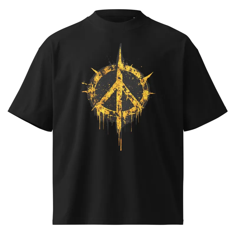 2-sided - "Become the (R)evolution" Yellow Peace Symbol