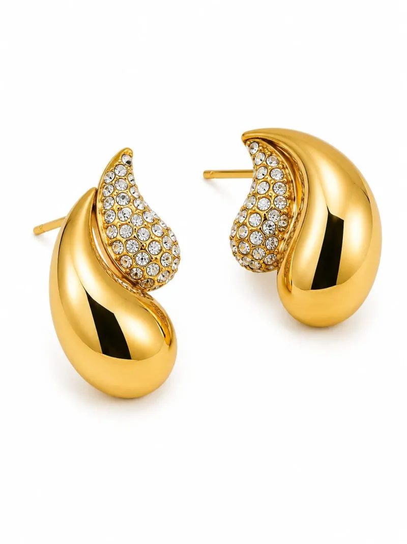 Aretes - Acero Inoxidable Chapado en Oro 18k