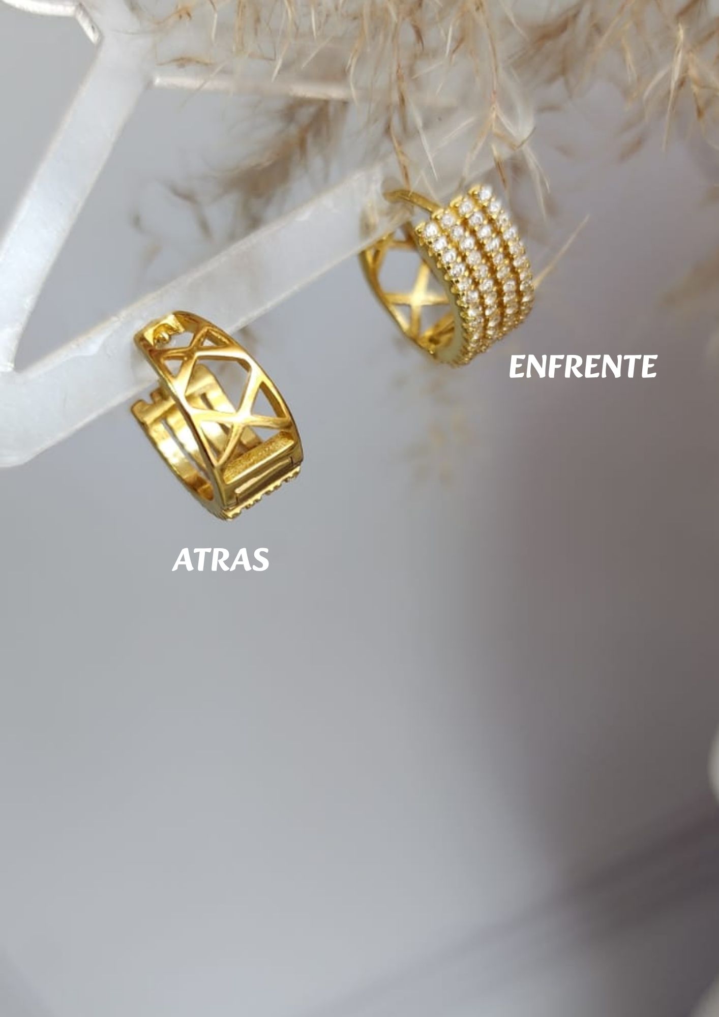Argollas Gruesas Pequeñas -Plata Italiana 925 Dorada -Mayorista
