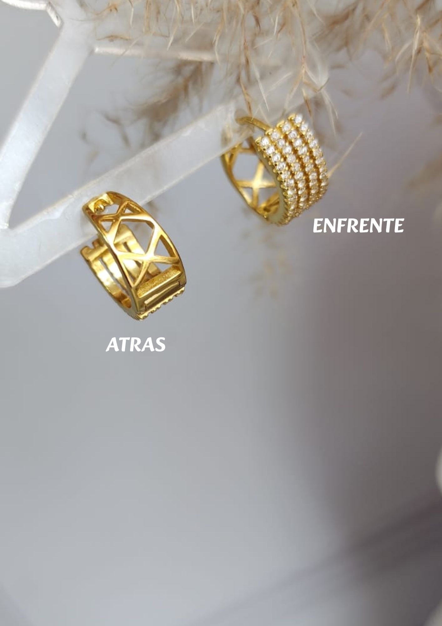 Argollas Gruesas Pequeñas - Plata Italina 925 Dorada