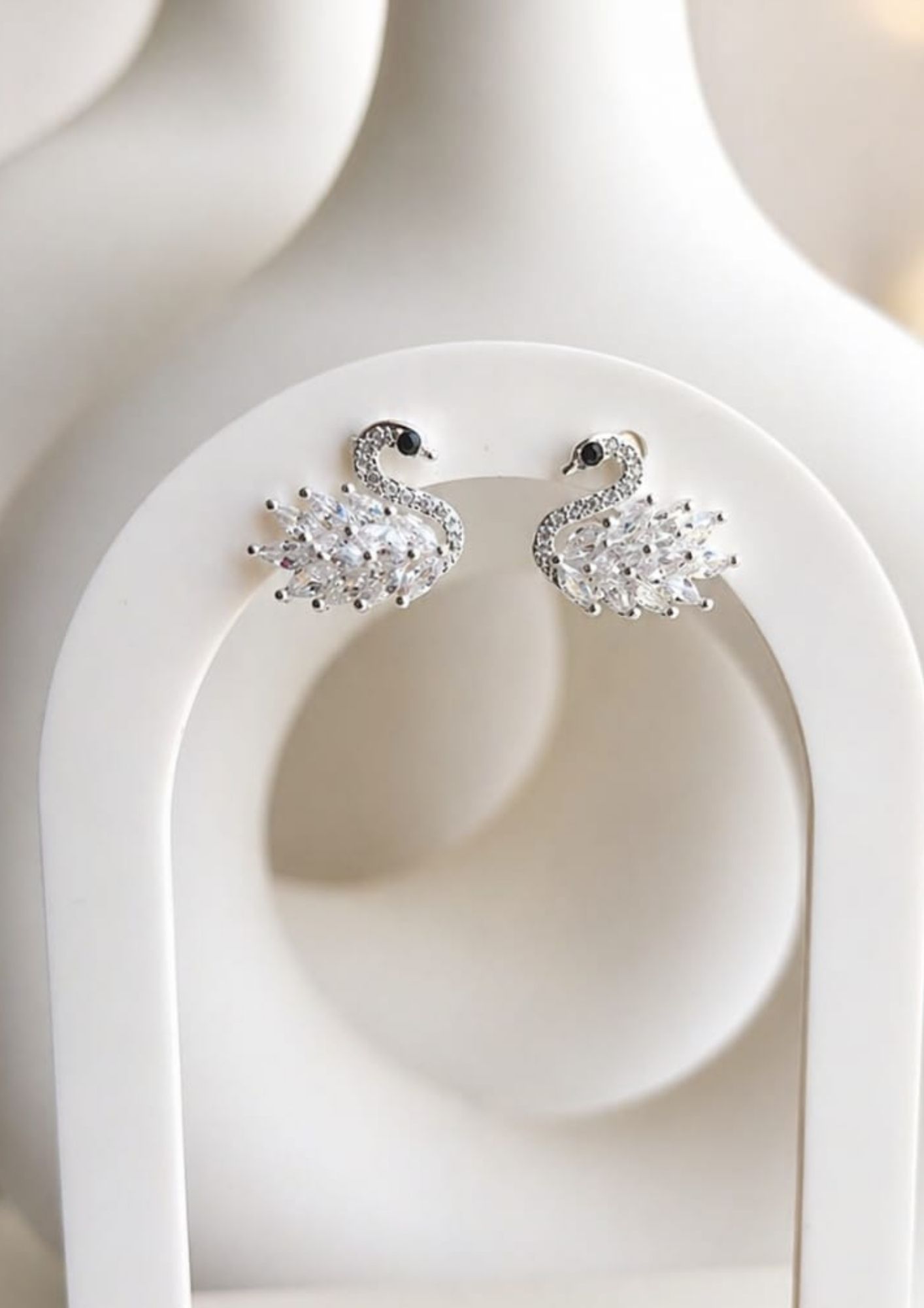 Aretes Cisne - Plata Italiana 925