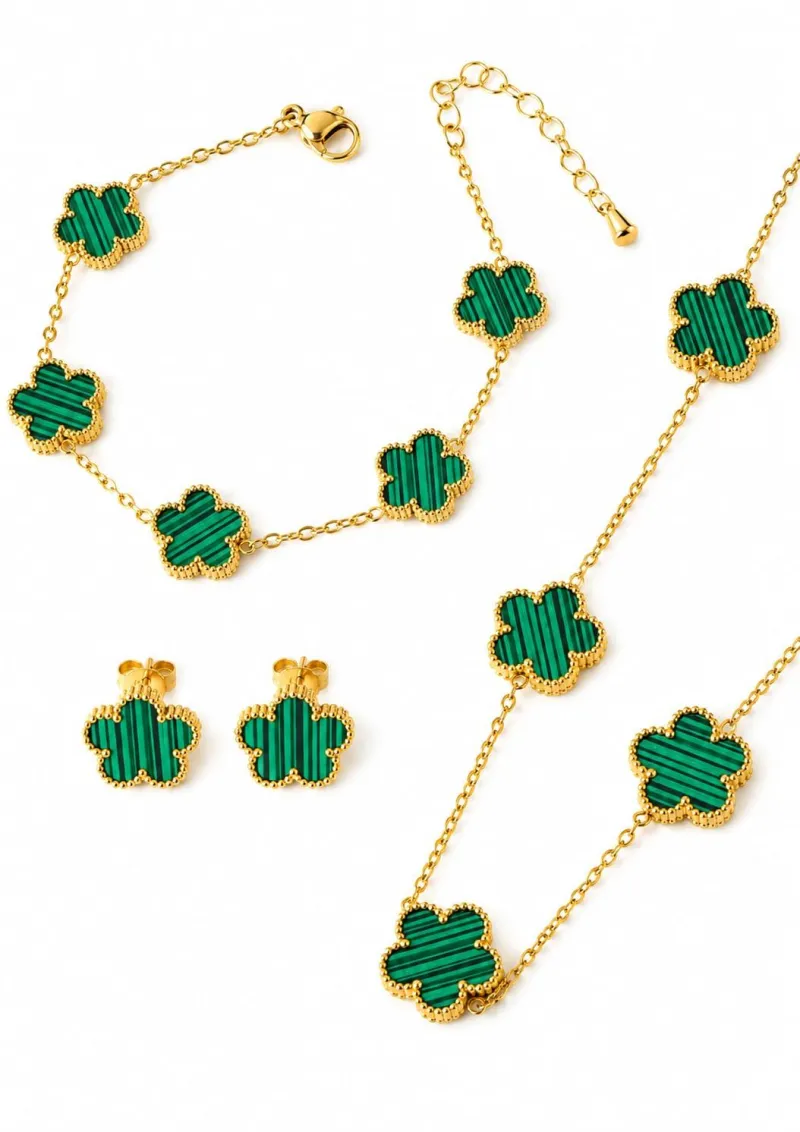 Set Trébol 5 hojas [Roja y Verde]