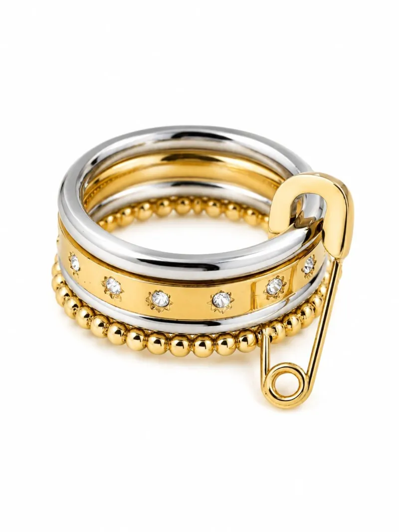 Anillos - Acero Inoxidable Chapado en Oro 18k