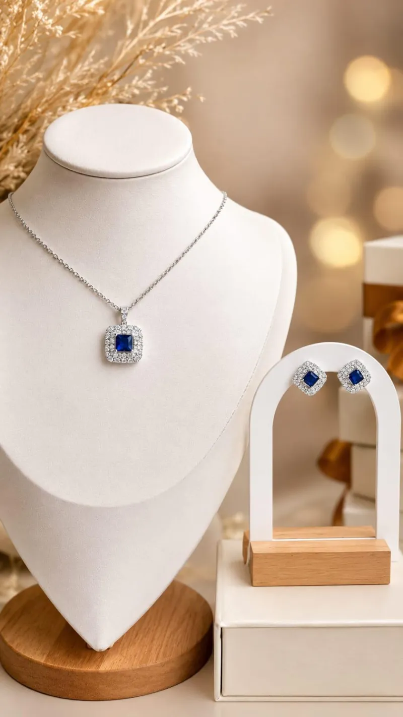 Set Zafiro -Plata Italiana 925 -Mayorista