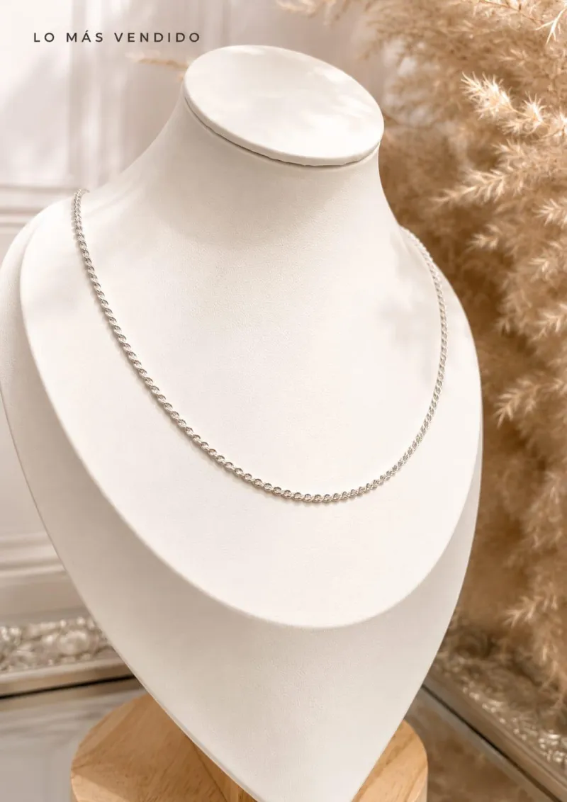 Cadena Lazo Largo -Plata Italiana -Mayorista