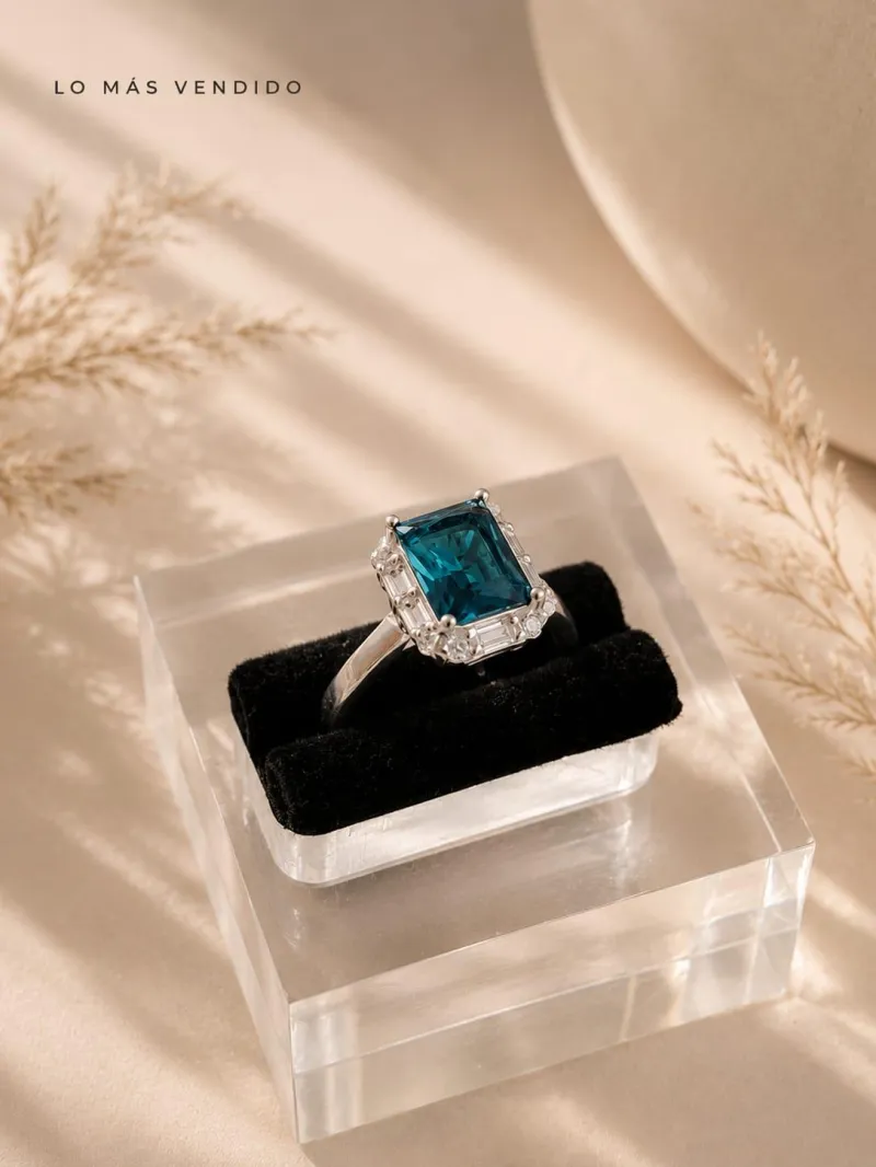 Anillo Perla Aqua (Talla 5 1/2) - Plata Italiana 925