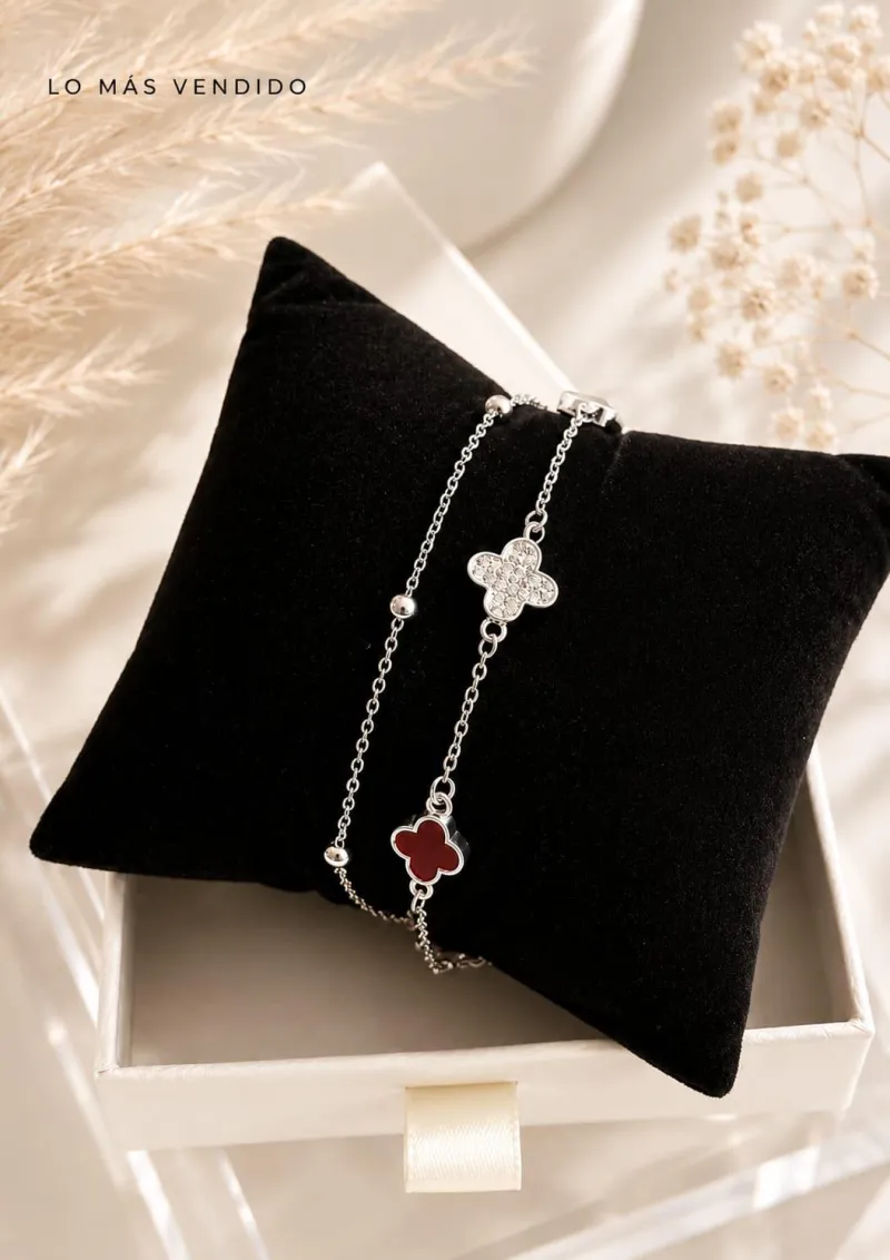 PULSO VAN CLEEF DOBLE -Plata Italiana -Mayorista