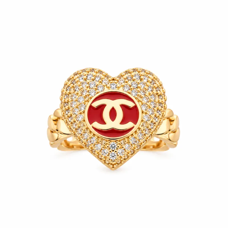 Anillo Chanel Corazón Rojo 