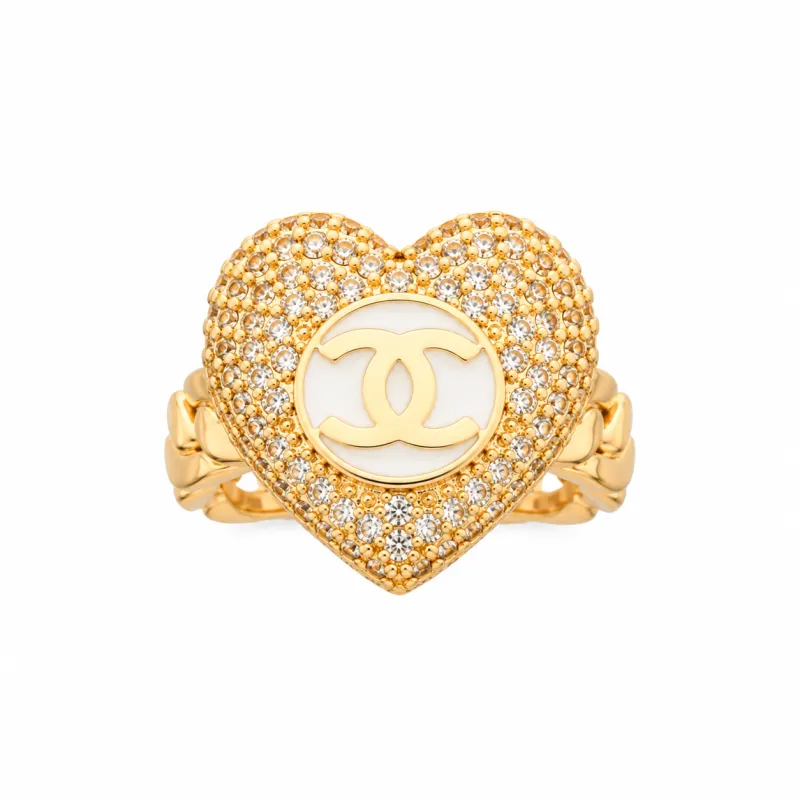 Anillo Chanel Corazón Blanco