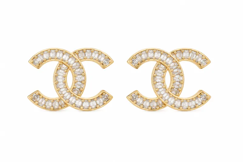 Aretes Chanel Doble C