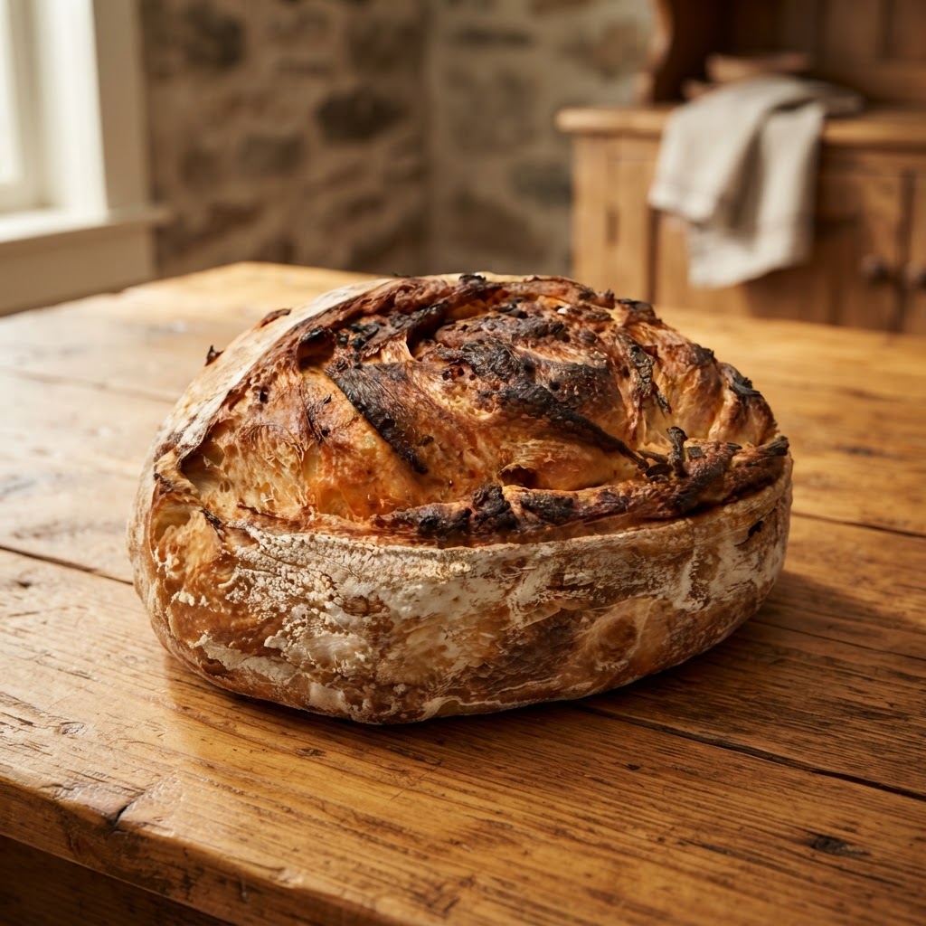 Chili Crunch and Green Onion Artisan Loaf