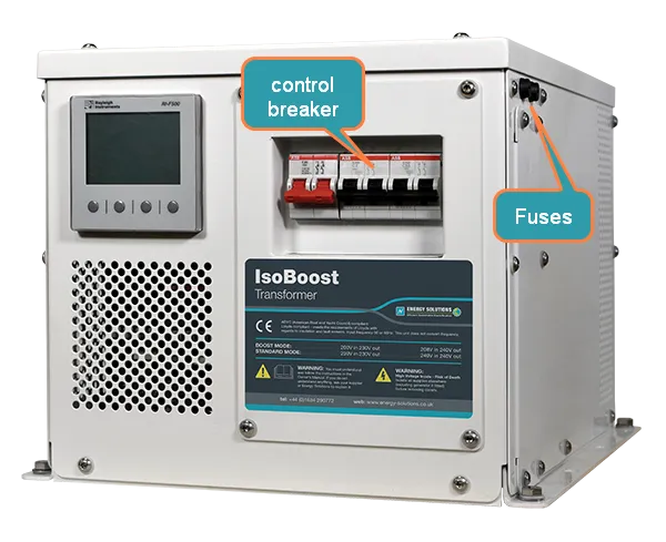 IsoBoost transformer control breaker and fuse locations