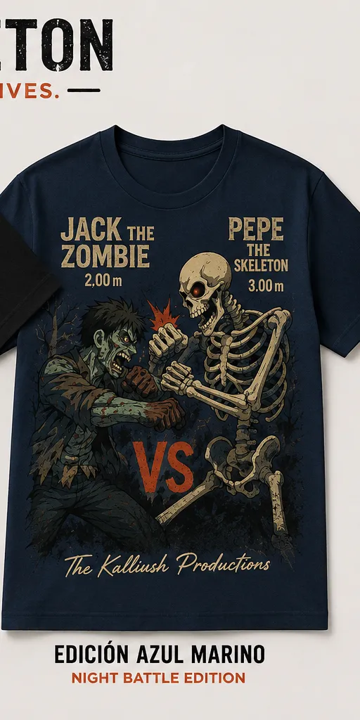001-1N Zombie vs Skeleton. Eternal Fight Collection. Navy.