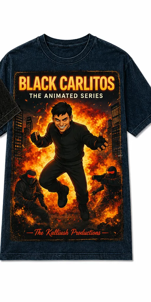 013-3-2N Animated Series. Black Carlitos. Navy.