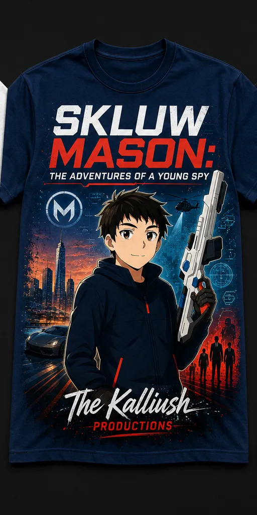 024-1-2N. Sklum Mason. The adventures of a young spy. Azul marino..