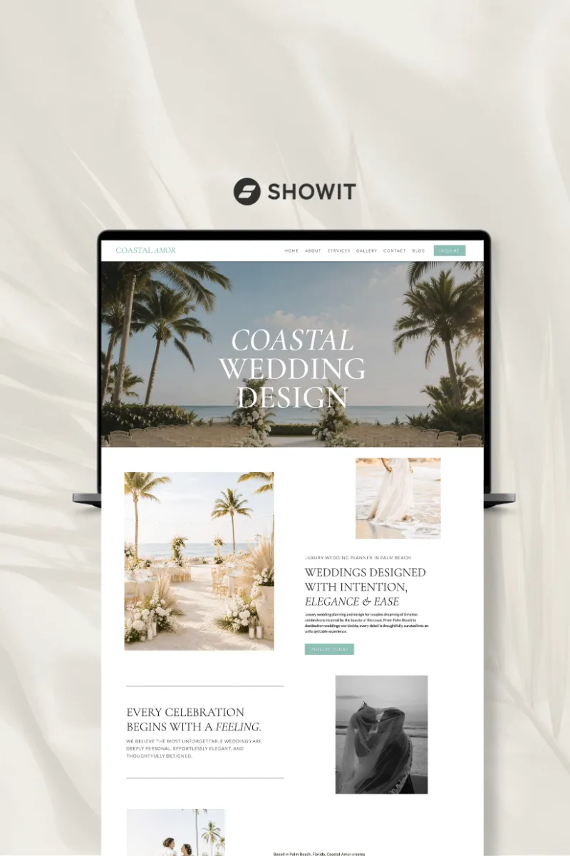 Coastal Amor Showit Website Template