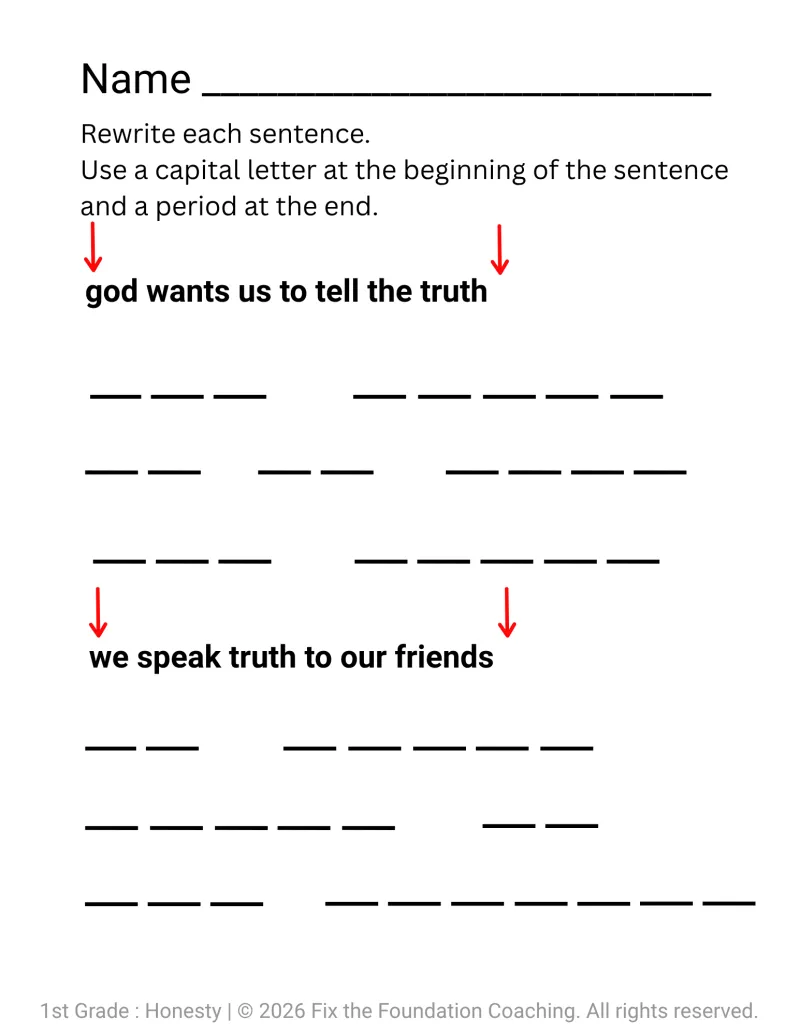 Building Character in 1st Grade: Honesty Lesson (Printable PDF)